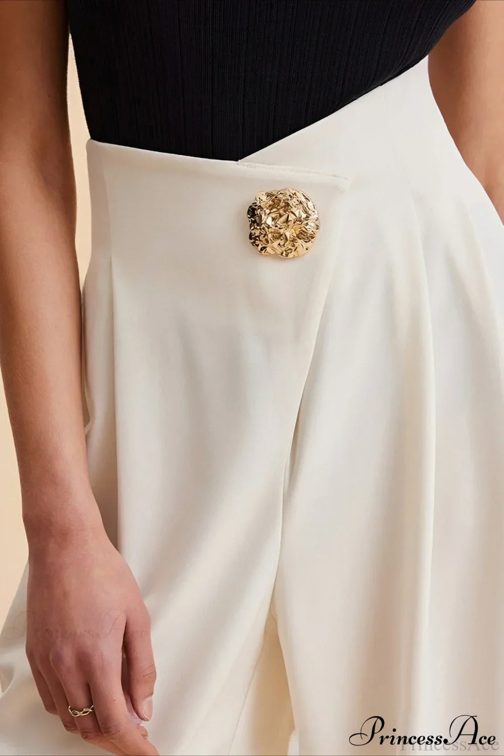 High-Waisted Wide-Leg Asymmetric Pants - Image 5