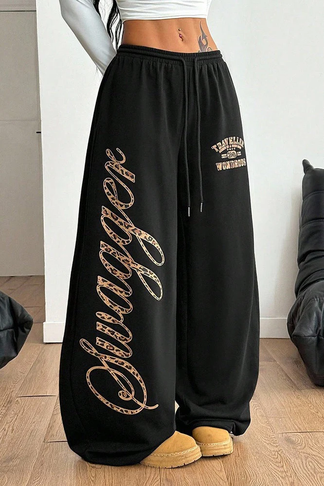Hip Hop Graphic Print Baggy Casual Pants - Image 2