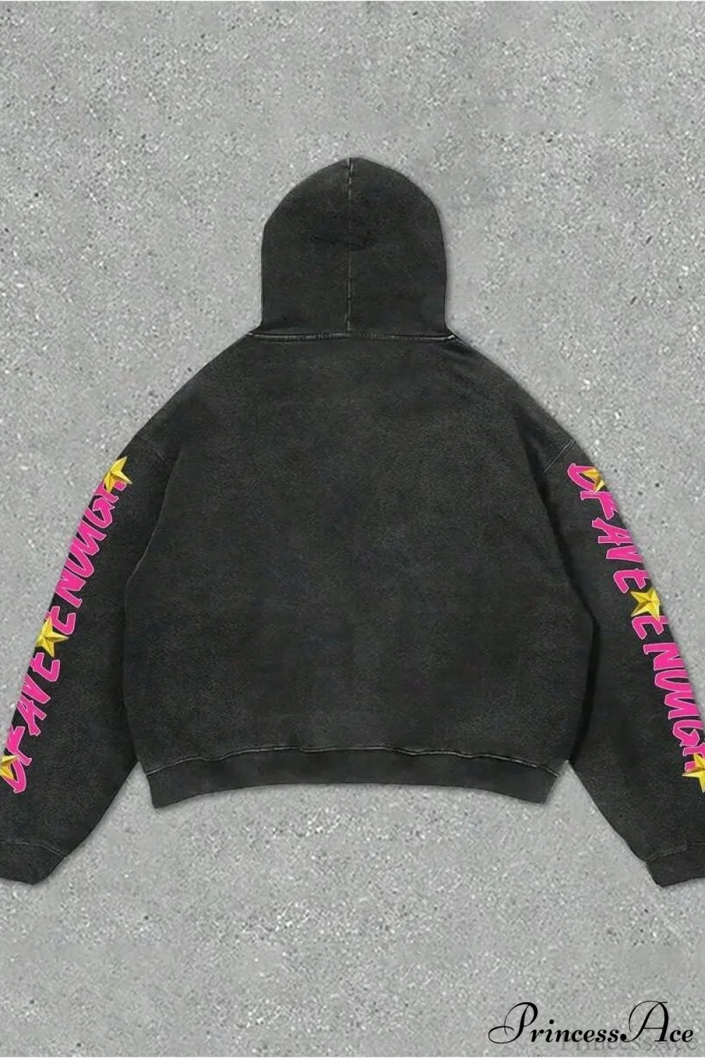 Hip-Hop Rock Character Letter Print Loose Hoodie - Image 2