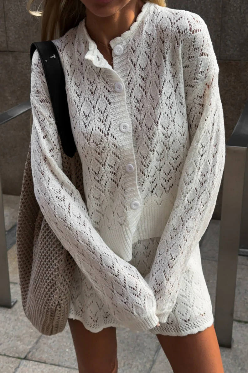 Hollow Knit Crochet Loose Two Piece Set - Image 3