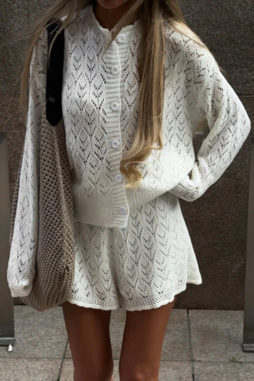 Hollow Knit Crochet Loose Two Piece Set - Image 4