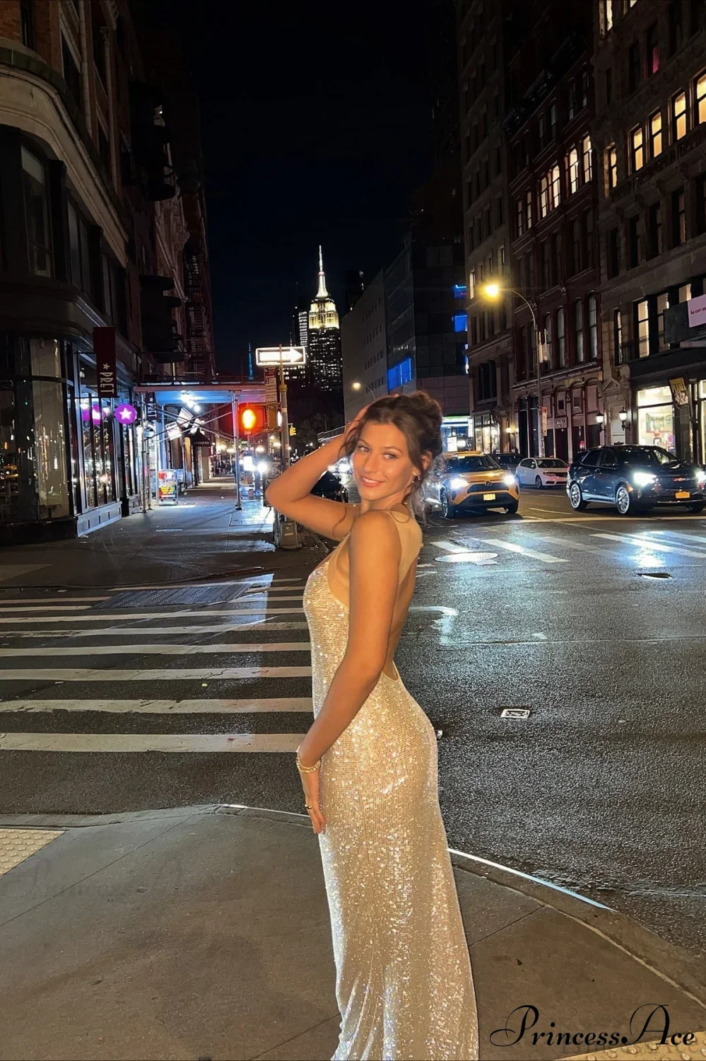 Hotfix Crystal Halter Backless Bodycon Party Dress - Image 2