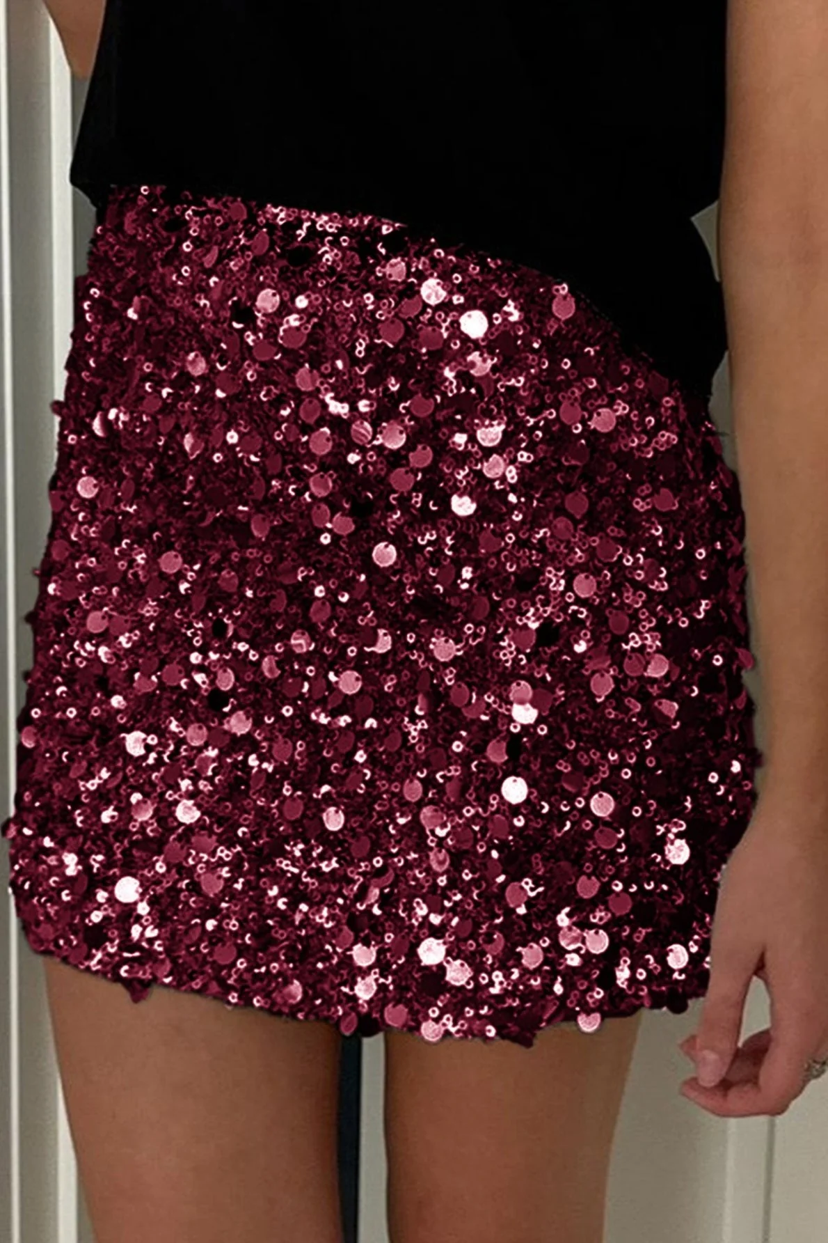 Sequins Hem Bodycon Mini Skirt - Image 2
