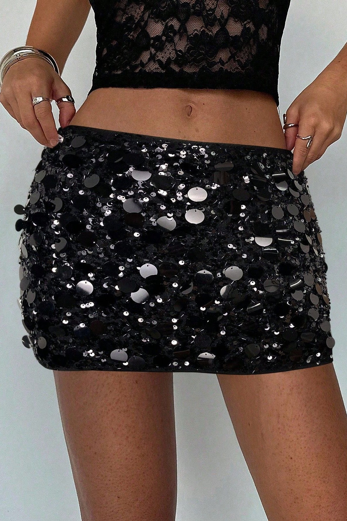 Sequins Hem Bodycon Mini Skirt - Image 5