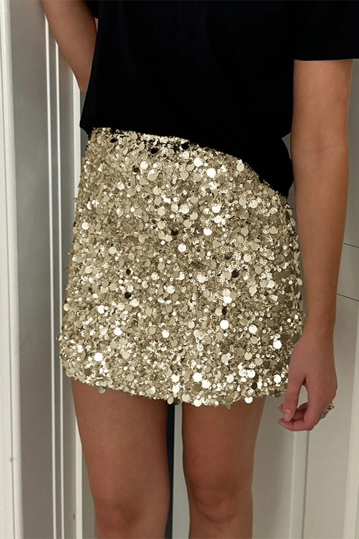 Sequins Hem Bodycon Mini Skirt - Image 7