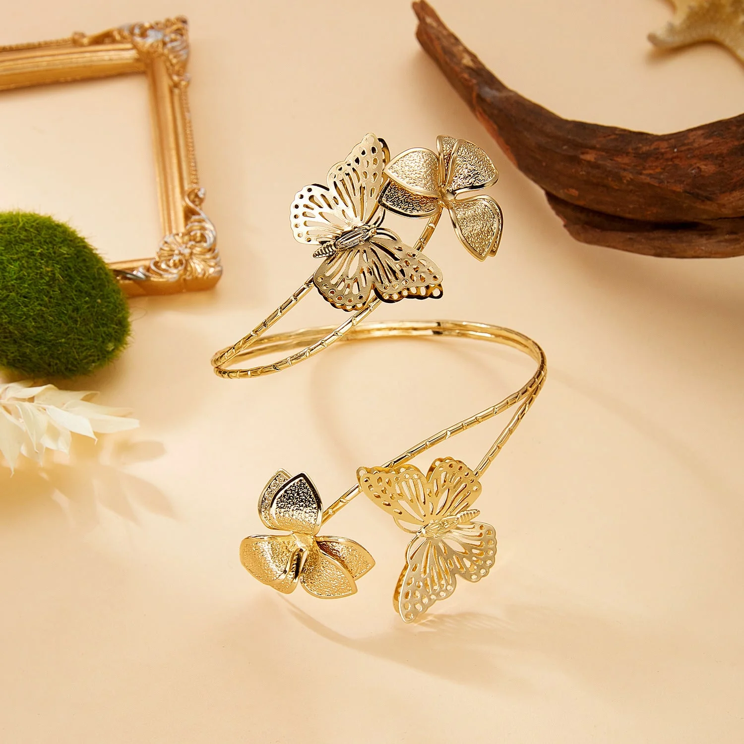 Irregular Cutout Butterfly Floral Bracelet - Image 11