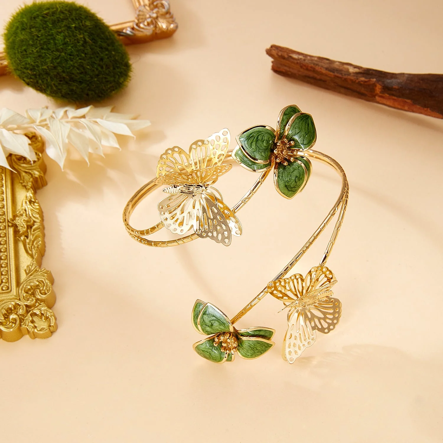 Irregular Cutout Butterfly Floral Bracelet - Image 15