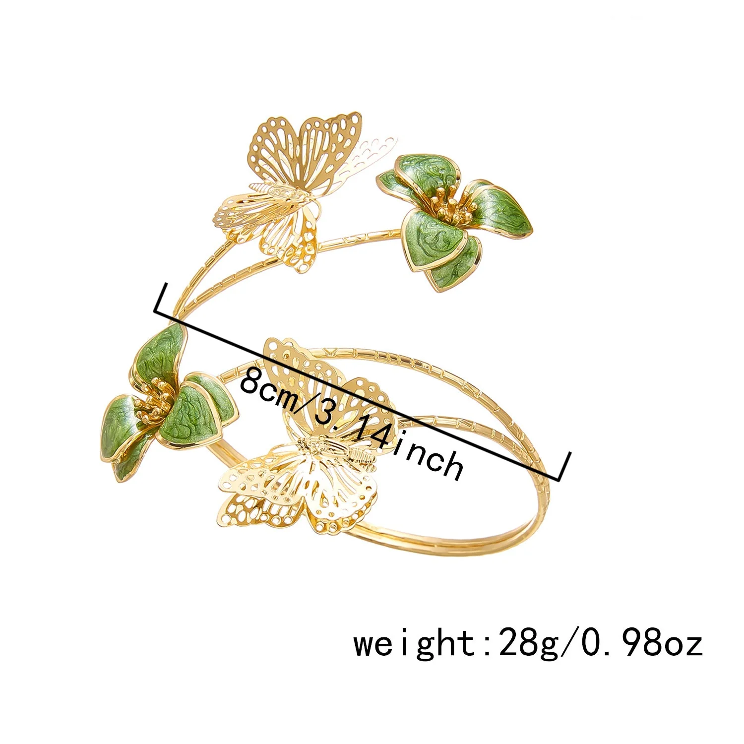 Irregular Cutout Butterfly Floral Bracelet - Image 16