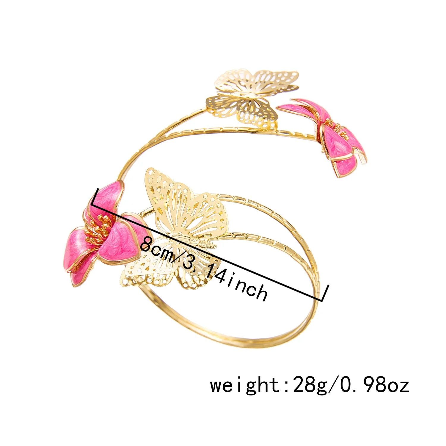 Irregular Cutout Butterfly Floral Bracelet - Image 5