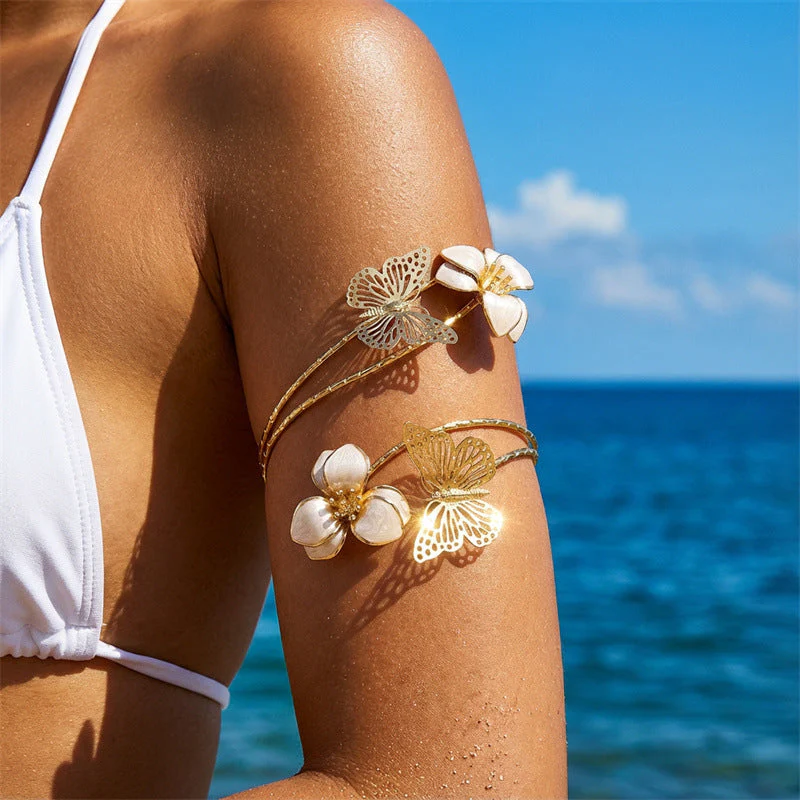 Irregular Cutout Butterfly Floral Bracelet - Image 6