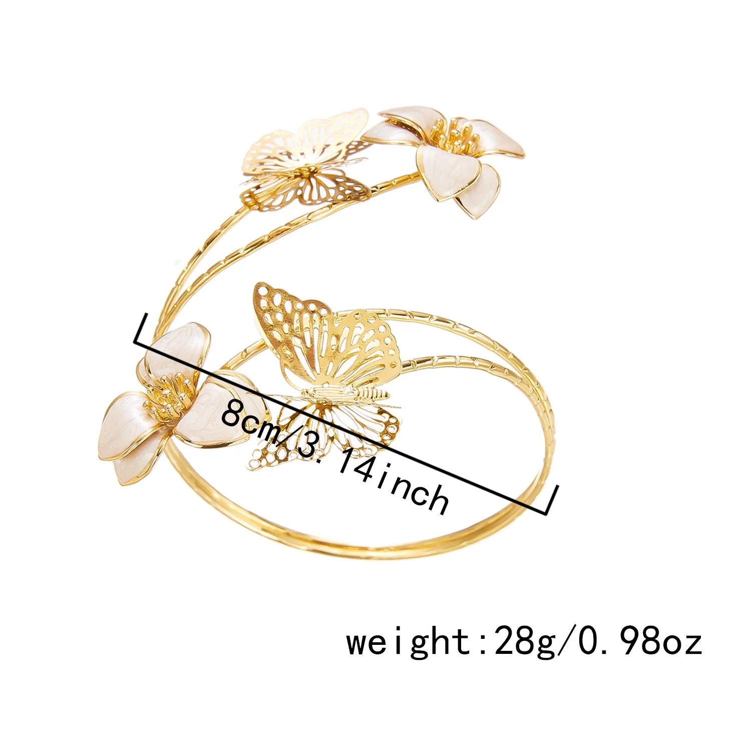 Irregular Cutout Butterfly Floral Bracelet - Image 8