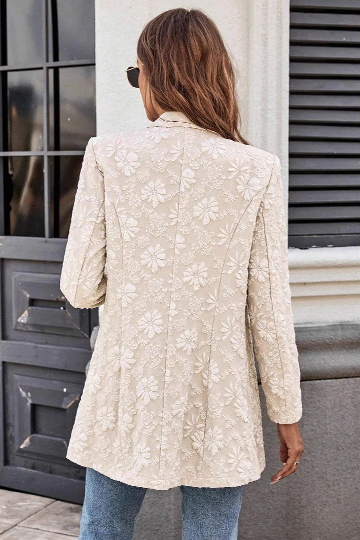 Jacquard Single Button Chic Blazer - Image 3