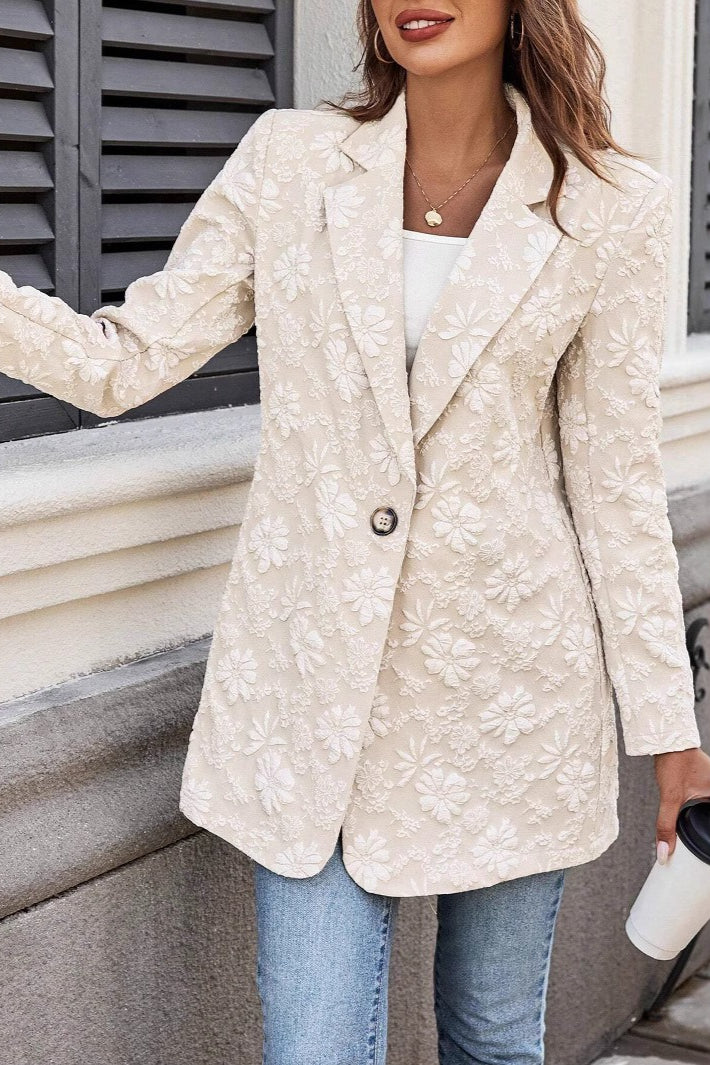 Jacquard Single Button Chic Blazer - Image 4