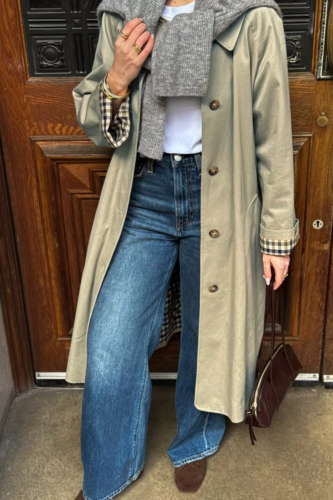 Japanese Minimalist Loose Petite Mid-Length Overcoat - Image 3