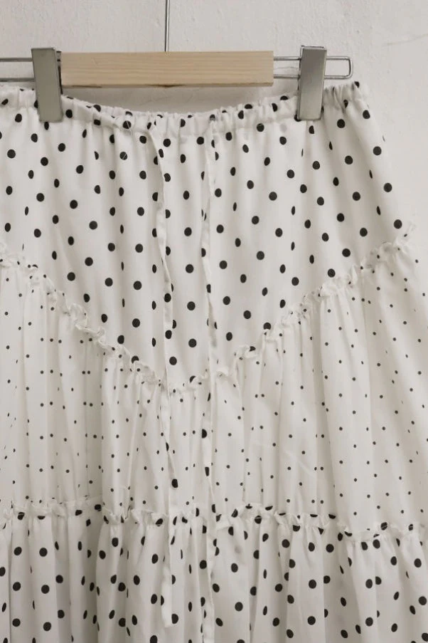 Kawaii Retro Polka Dot Ruffle Trim Mini Skirt - Image 7