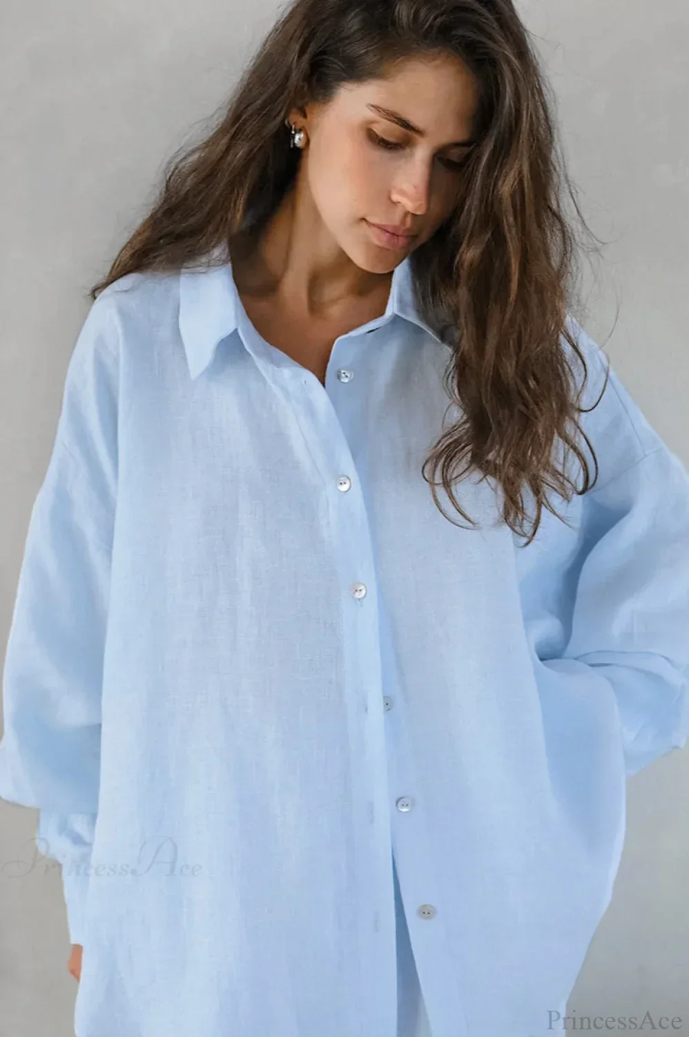 Khaki Cotton Linen Relaxed Long Sleeve Two Piece Set - Image 15