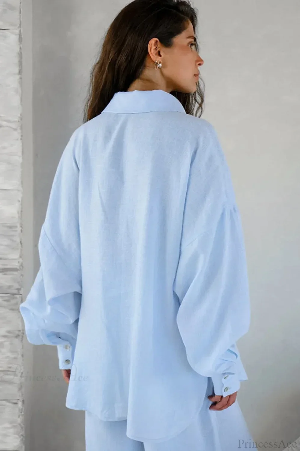 Khaki Cotton Linen Relaxed Long Sleeve Two Piece Set - Image 17