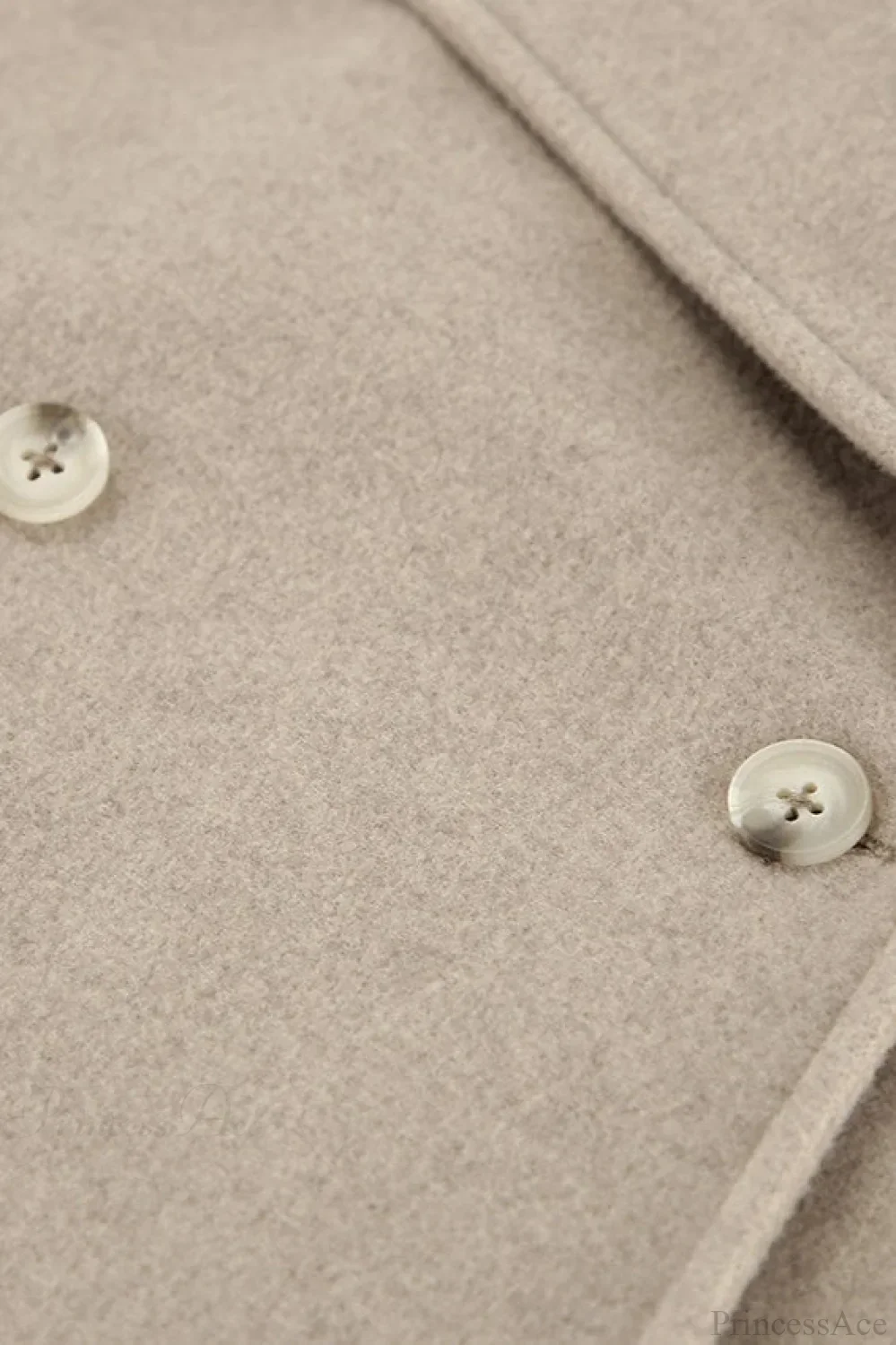 Vintage Khaki Double Breasted Thickened Wool Blend Coat - Image 5