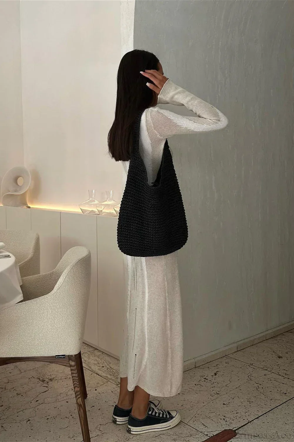 Knit Distressed Slim Maxi Dress - Image 6