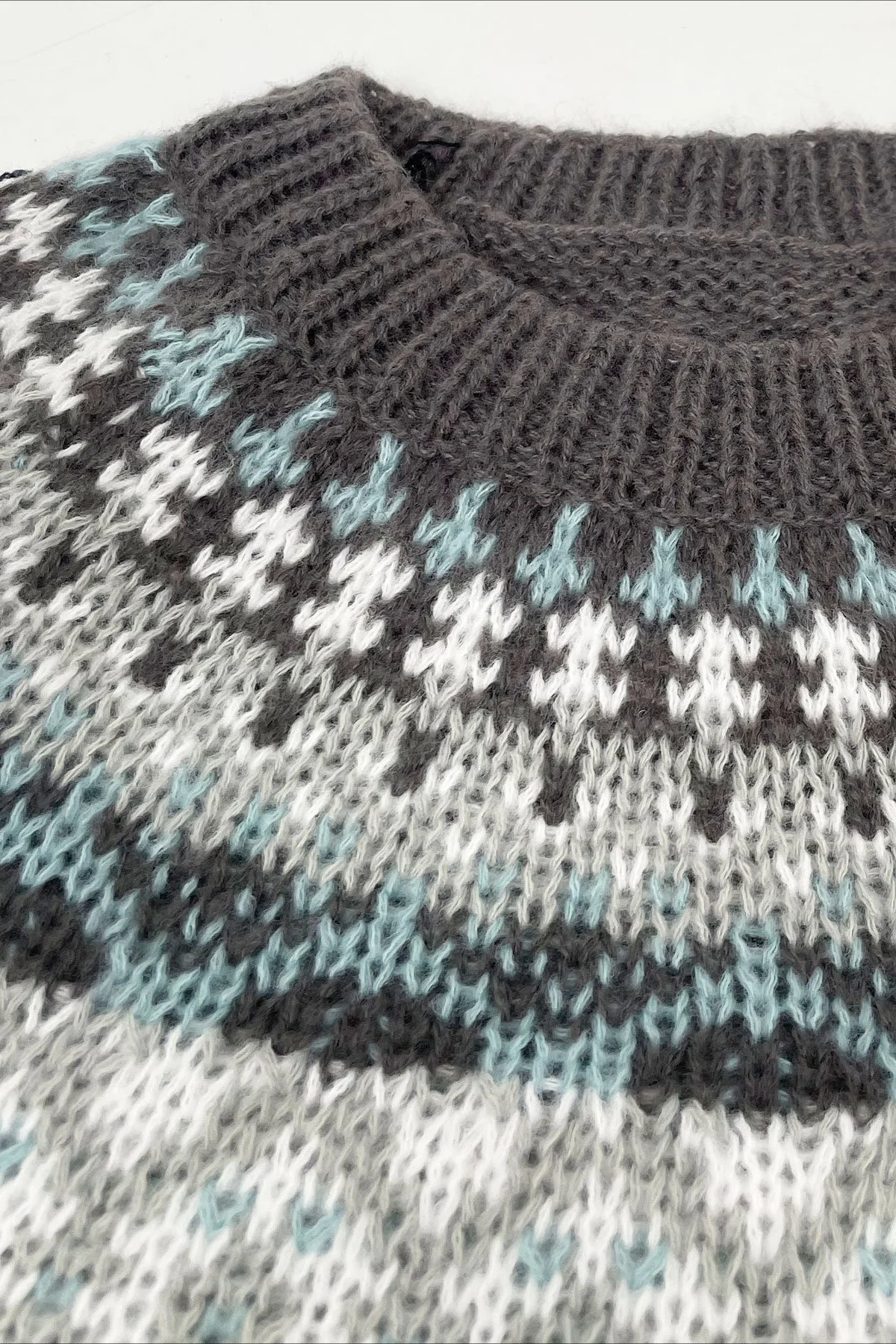 Knit Fair Isle Jacquard Round Neck Loose Sweater - Image 2