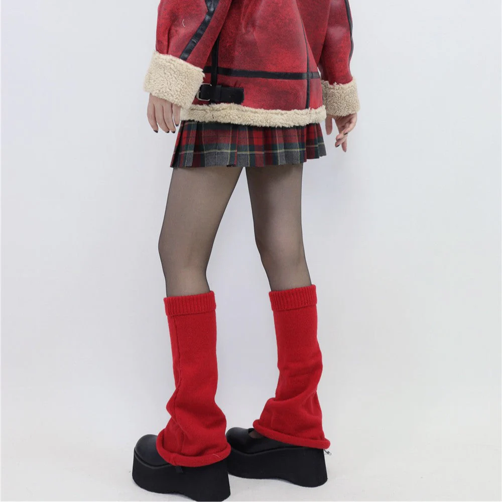 Knit Flared Wide Leg Leg Warmers - Image 3