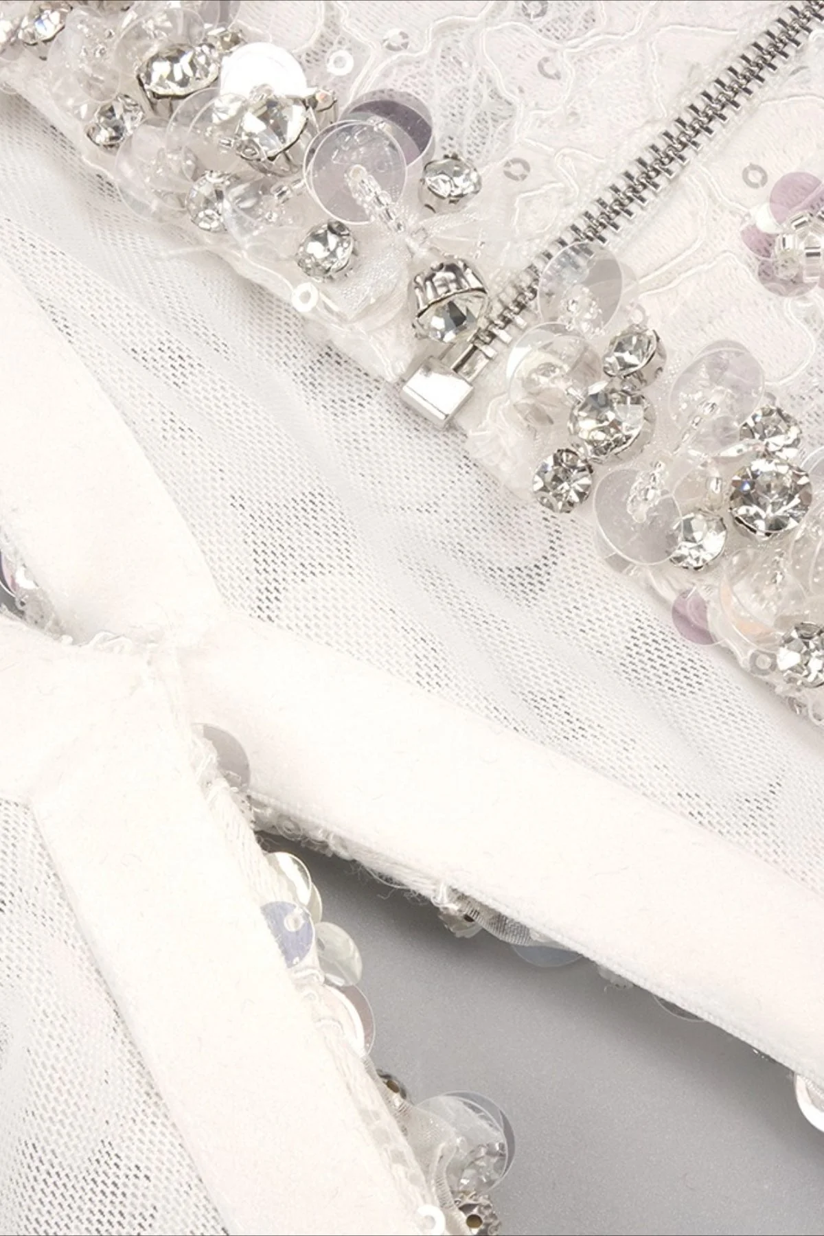 Lace Beaded Sequin Slim Cape Reception Dress - Image 13