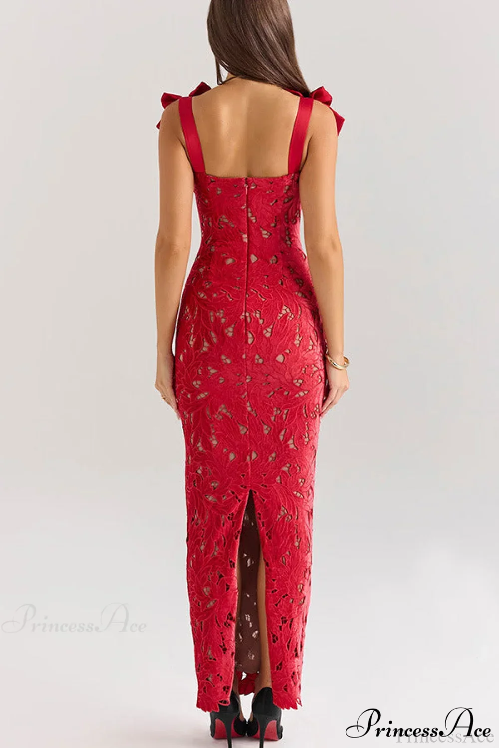 Lace Bow Bodycon Party Dress - Image 3