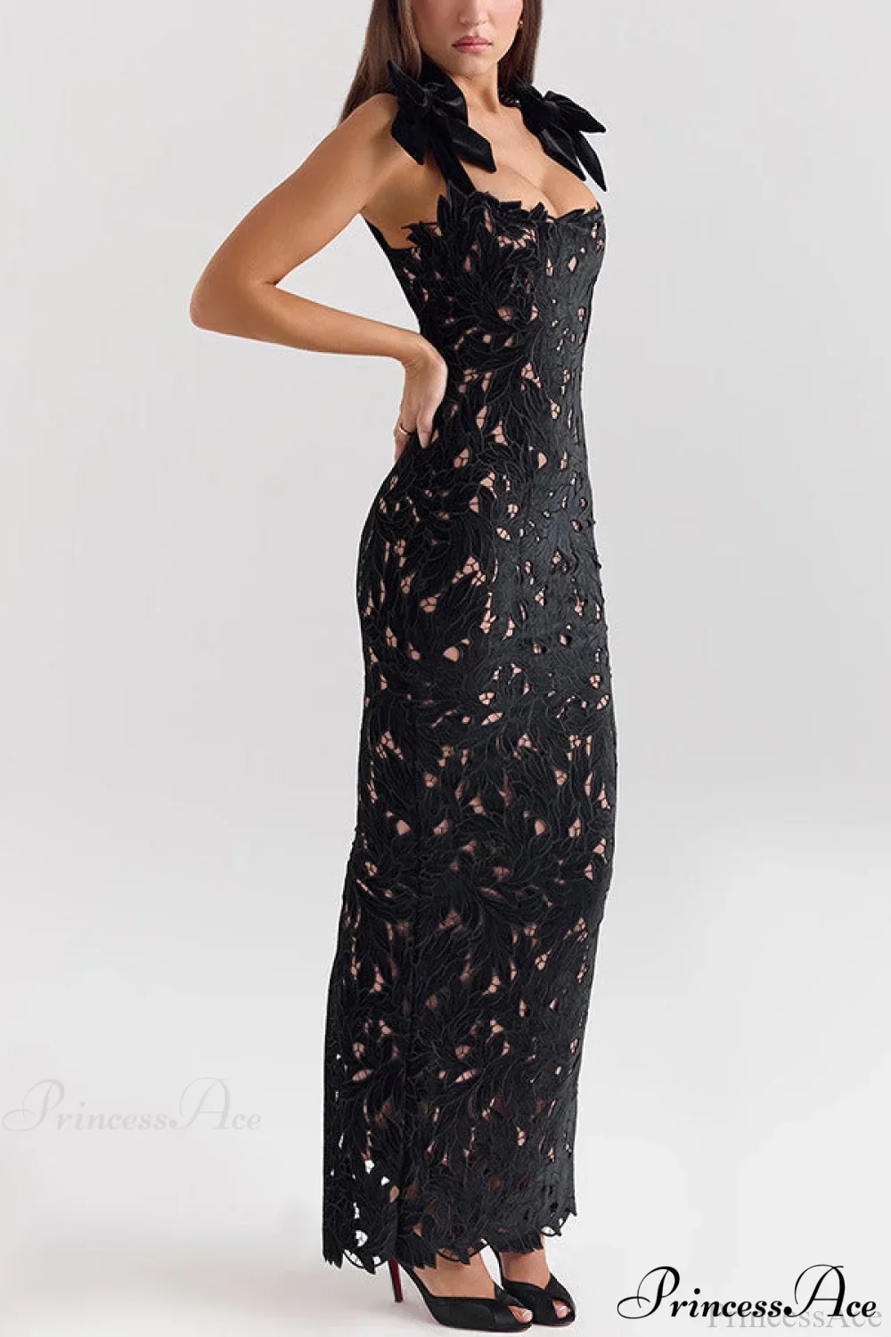 Lace Bow Bodycon Party Dress - Image 5