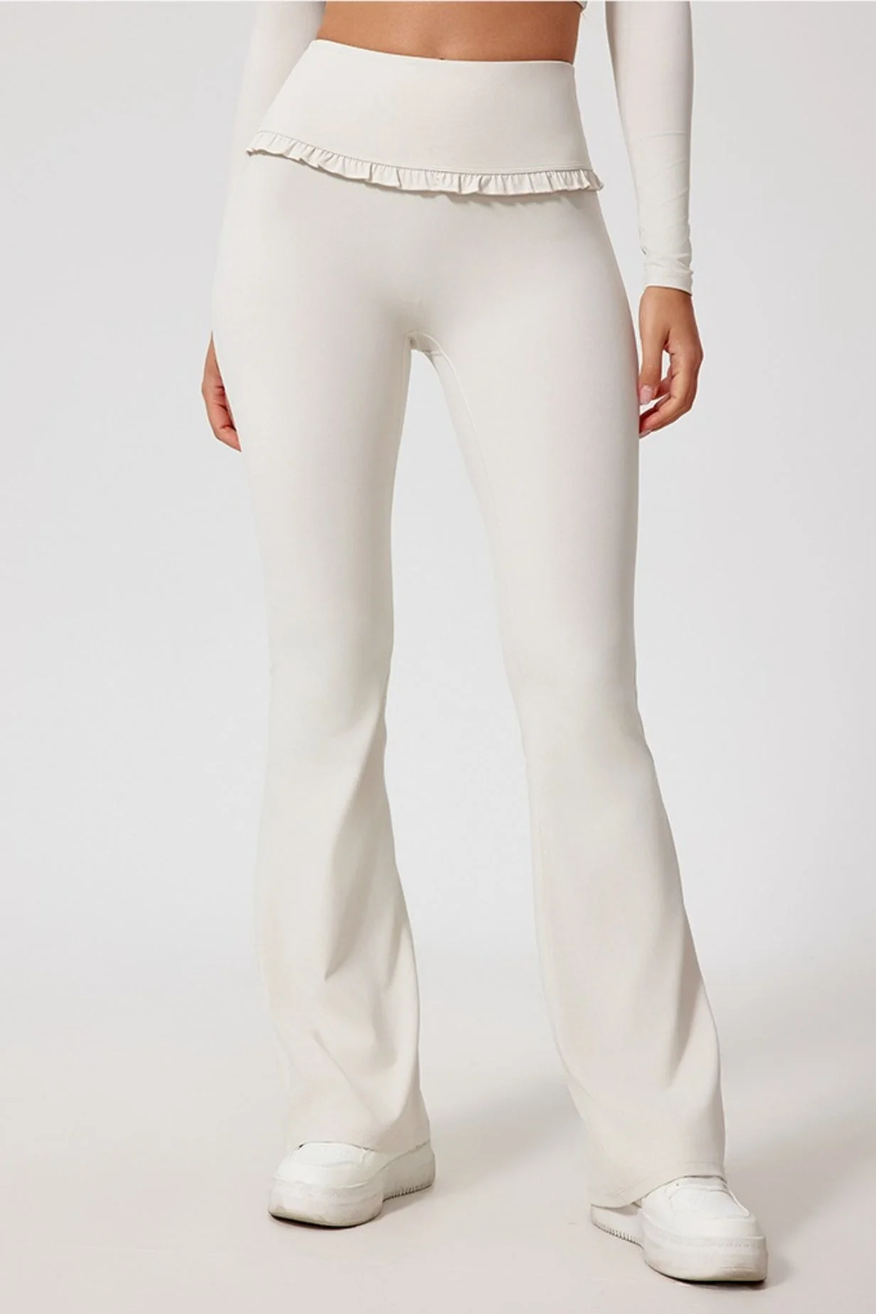 Lace Detail High-Rise Booty Sculpting Yoga Leggings - Image 11