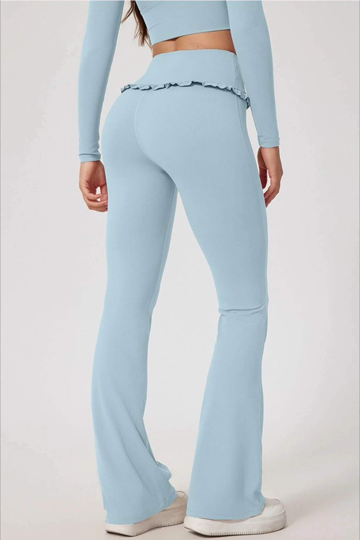 Lace Detail High-Rise Booty Sculpting Yoga Leggings - Image 8