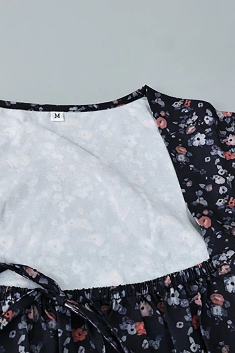 Lace Patch Floral High Waist Mini Dress - Image 6