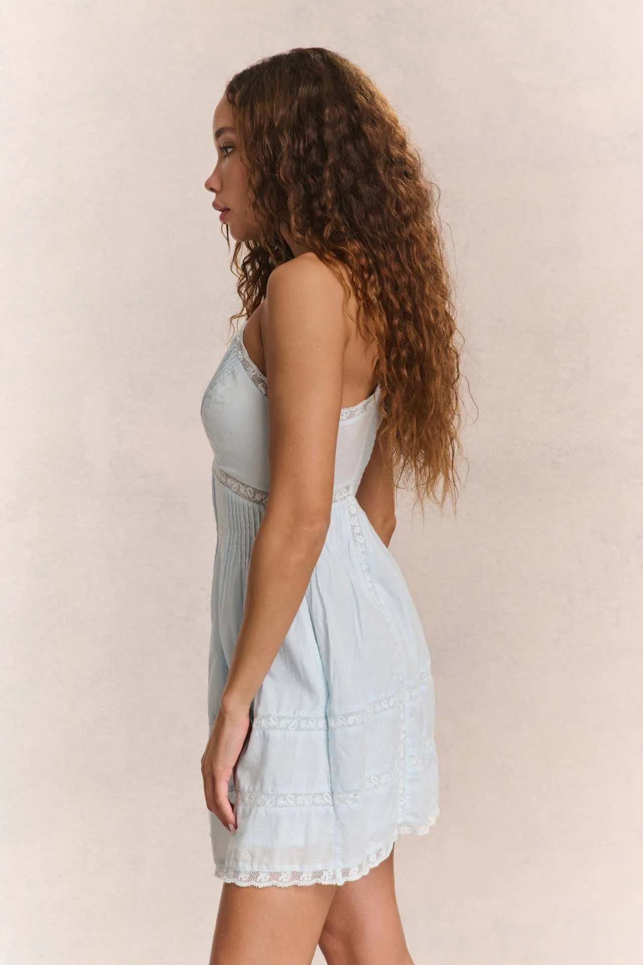 Lace Patchwork Hollow Ruffle Cami Mini Dress - Image 12