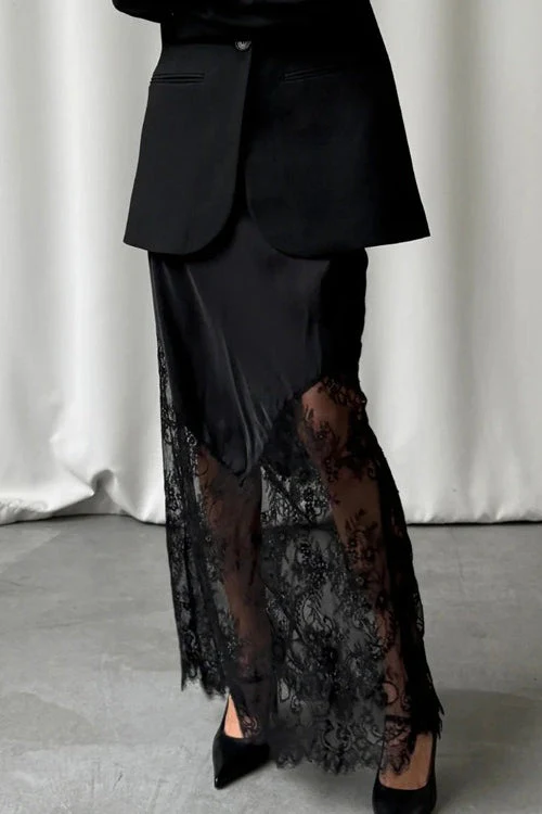 Lace Patchwork Sheer Bodycon Skirt - Image 5