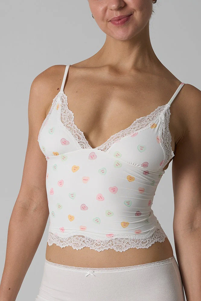 Lace Trim Floral V Neck Sexy Cami Top - Image 5