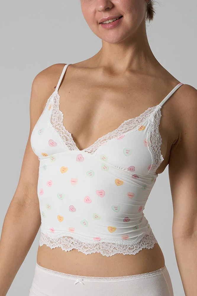 Lace Trim Floral V Neck Sexy Cami Top - Image 6
