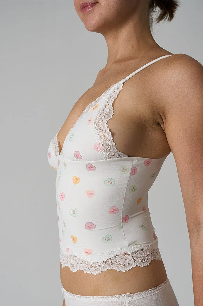 Lace Trim Floral V Neck Sexy Cami Top - Image 7