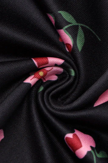 Lace Up Ruffle Mesh Floral Dress - Image 5