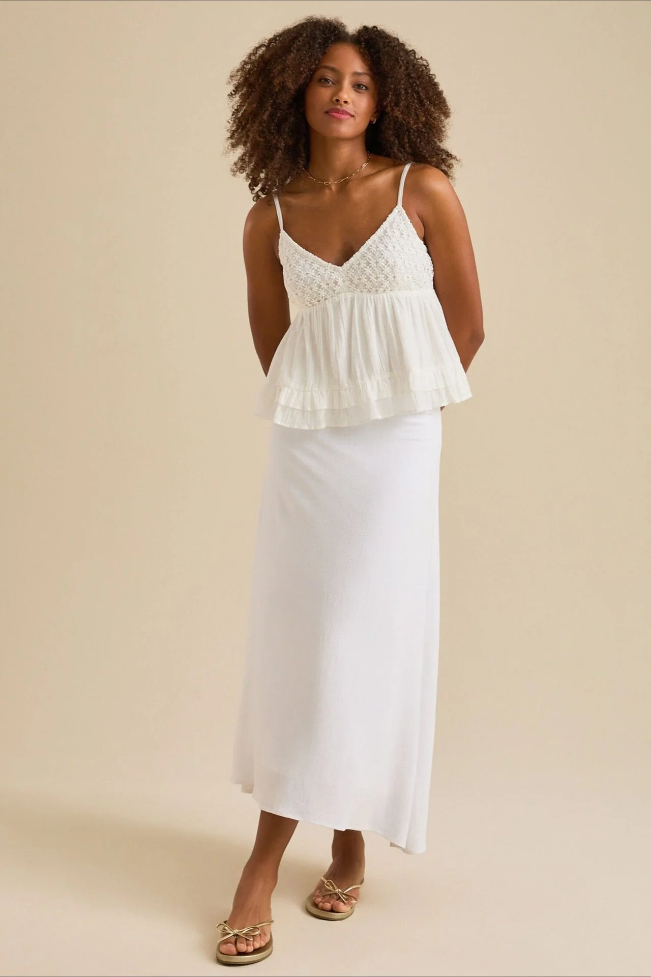 Lace V Neck Mesh Loose Cami Top - Image 10