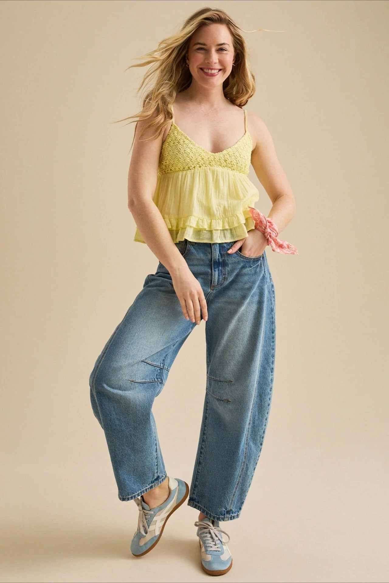 Lace V Neck Mesh Loose Cami Top - Image 5