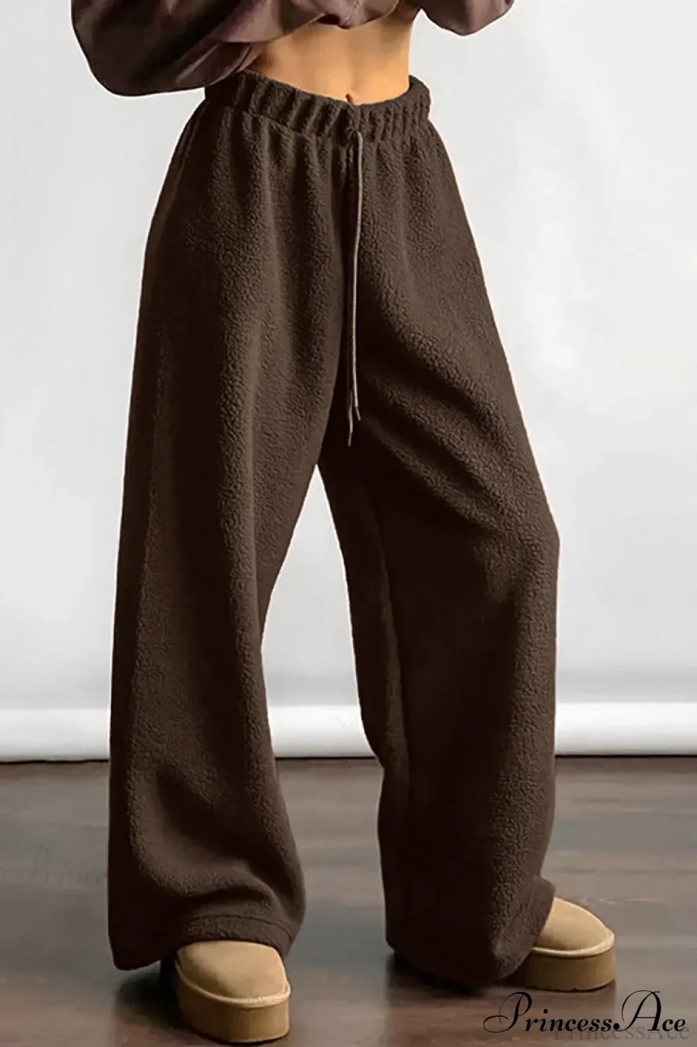 Lamb Fleece Casual Tie Waist Sports Pants - Image 6