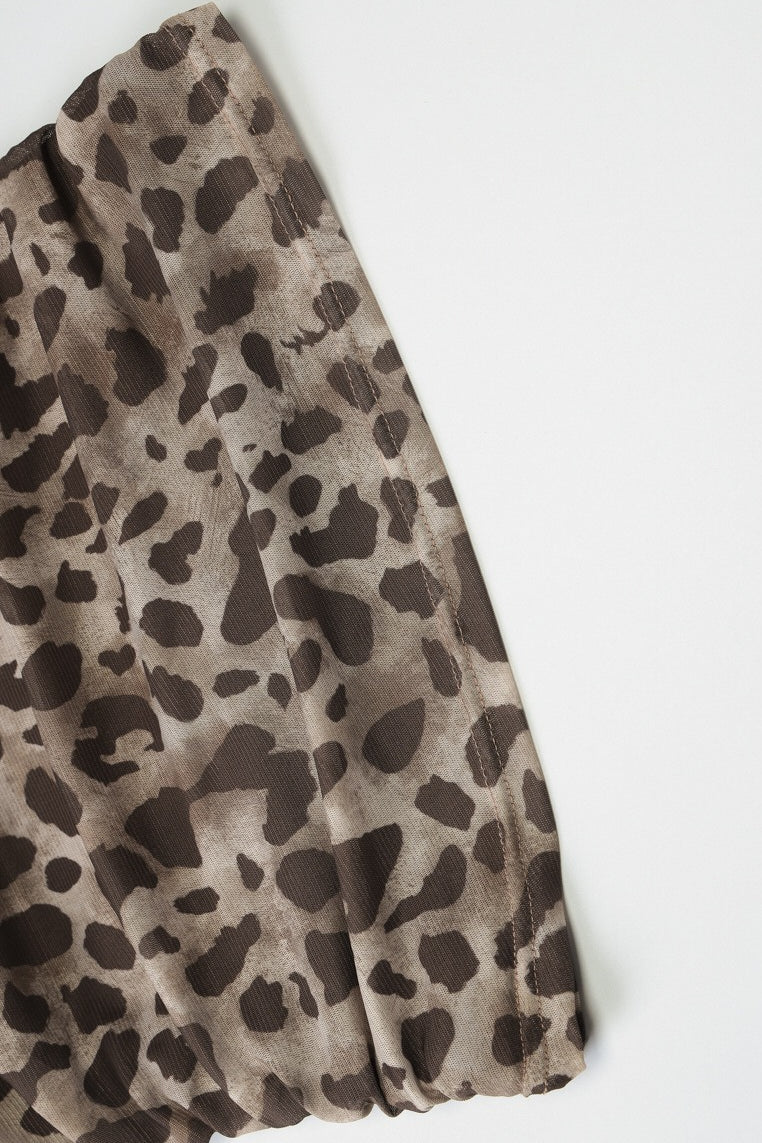 Leopard Asym Shoulder Sleeveless Halter Top - Image 4