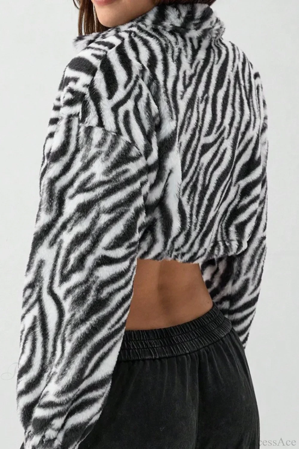 Leopard Print Fur Fleece-Lined Thickened Fluffy Jacket - Image 2