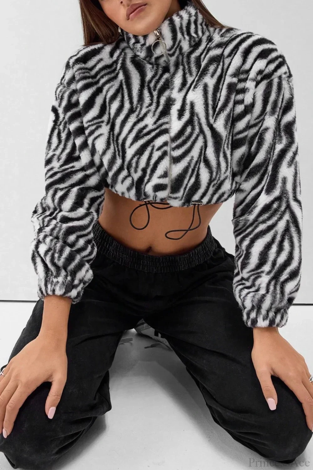Leopard Print Fur Fleece-Lined Thickened Fluffy Jacket - Image 3