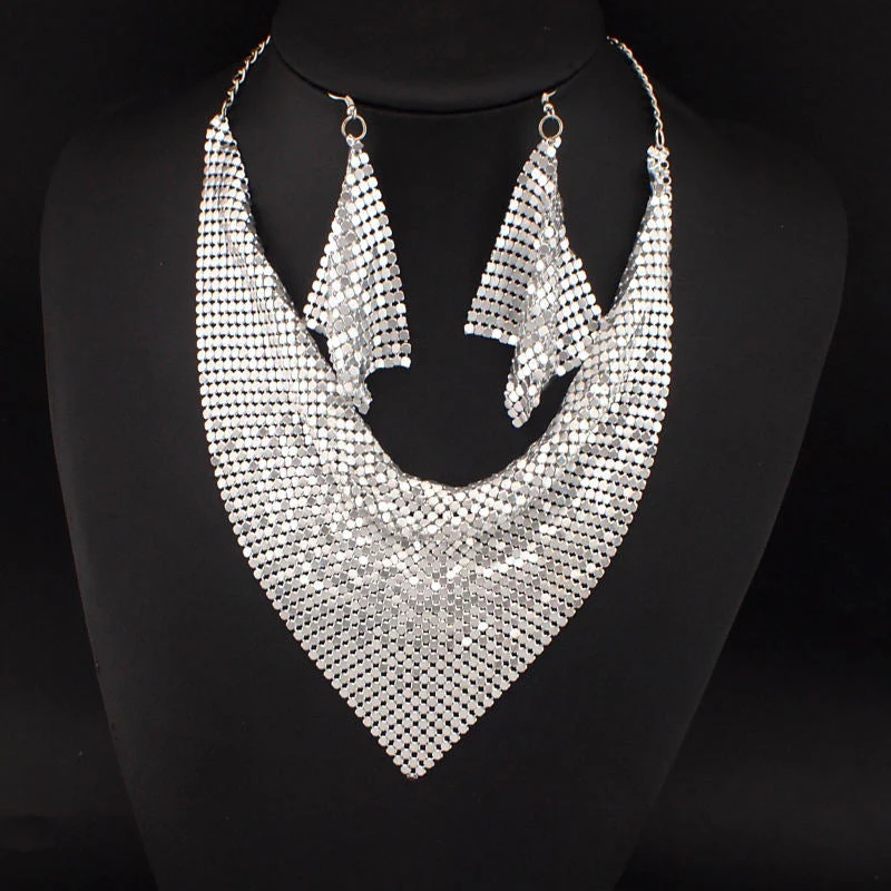 Leopard Print Sequin Triangle Scarf NeckLace - Image 5