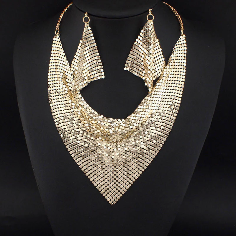 Leopard Print Sequin Triangle Scarf NeckLace - Image 6