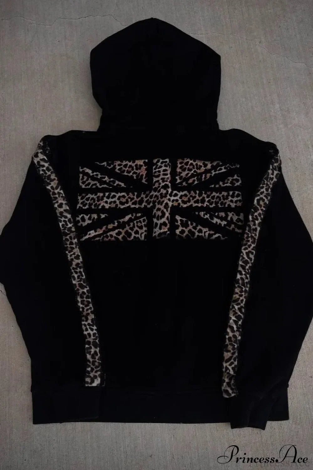 Leopard Print Y2K Street Zip-Up Hoodie - Image 2