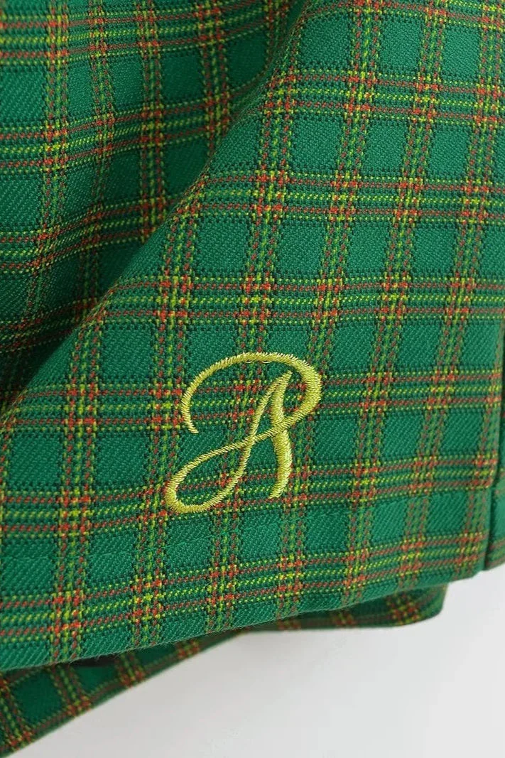 Letter Embroidery Plaid Low Waist Skirt - Image 7