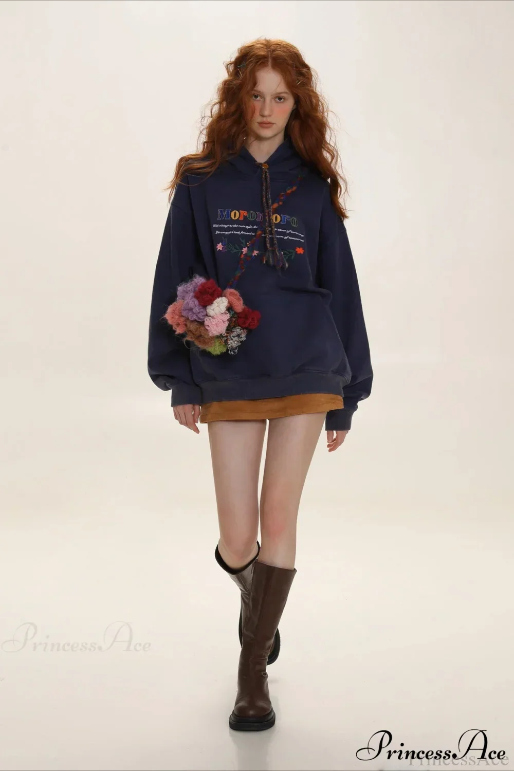 Letter Embroidery Relaxed Thickened  Hoodie - Image 2