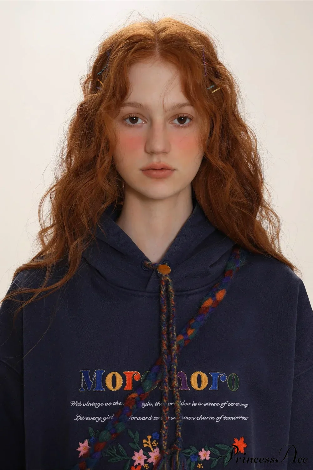 Letter Embroidery Relaxed Thickened  Hoodie - Image 4