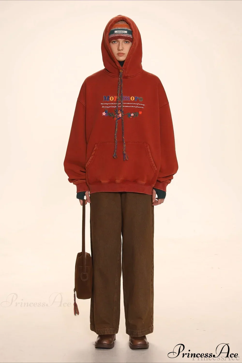 Letter Embroidery Relaxed Thickened  Hoodie - Image 6